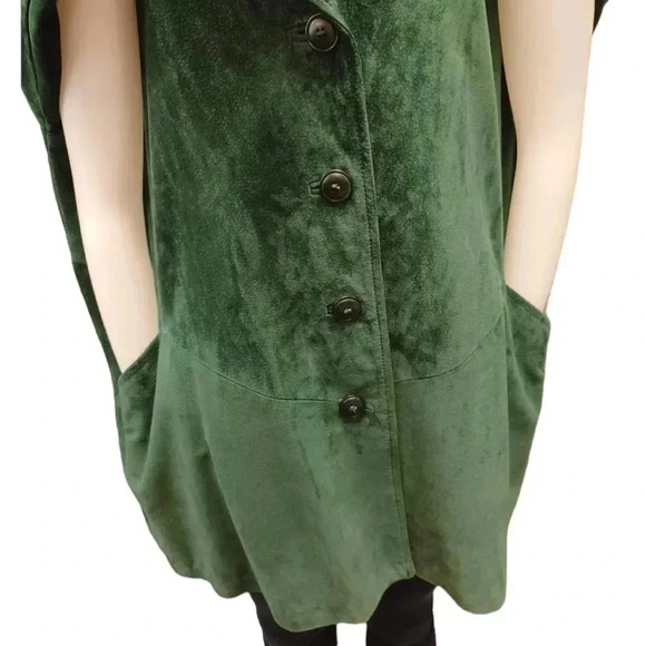 Danier Vintage  100% Leather Green Coat Size Large - Picture 4 of 13